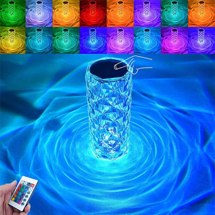 16 Color Daimond Crystal Lamp With Remote LED Crystal Table Lamp (S)