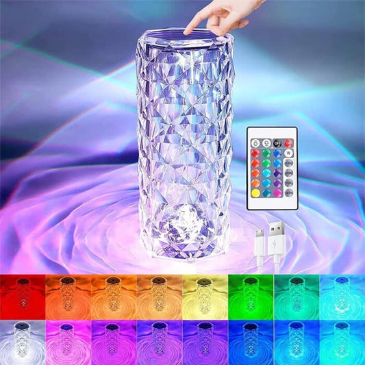 16 Color Daimond Crystal Lamp With Remote LED Crystal Table Lamp (S)